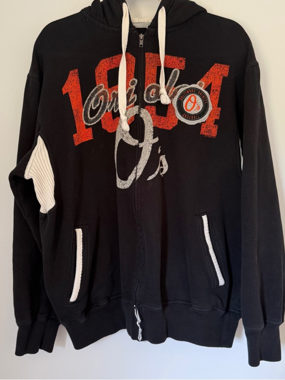 Vintage Baltimore Orioles 1954 Men’s Zip up Hoodie Black G -III Large Y2K MLB